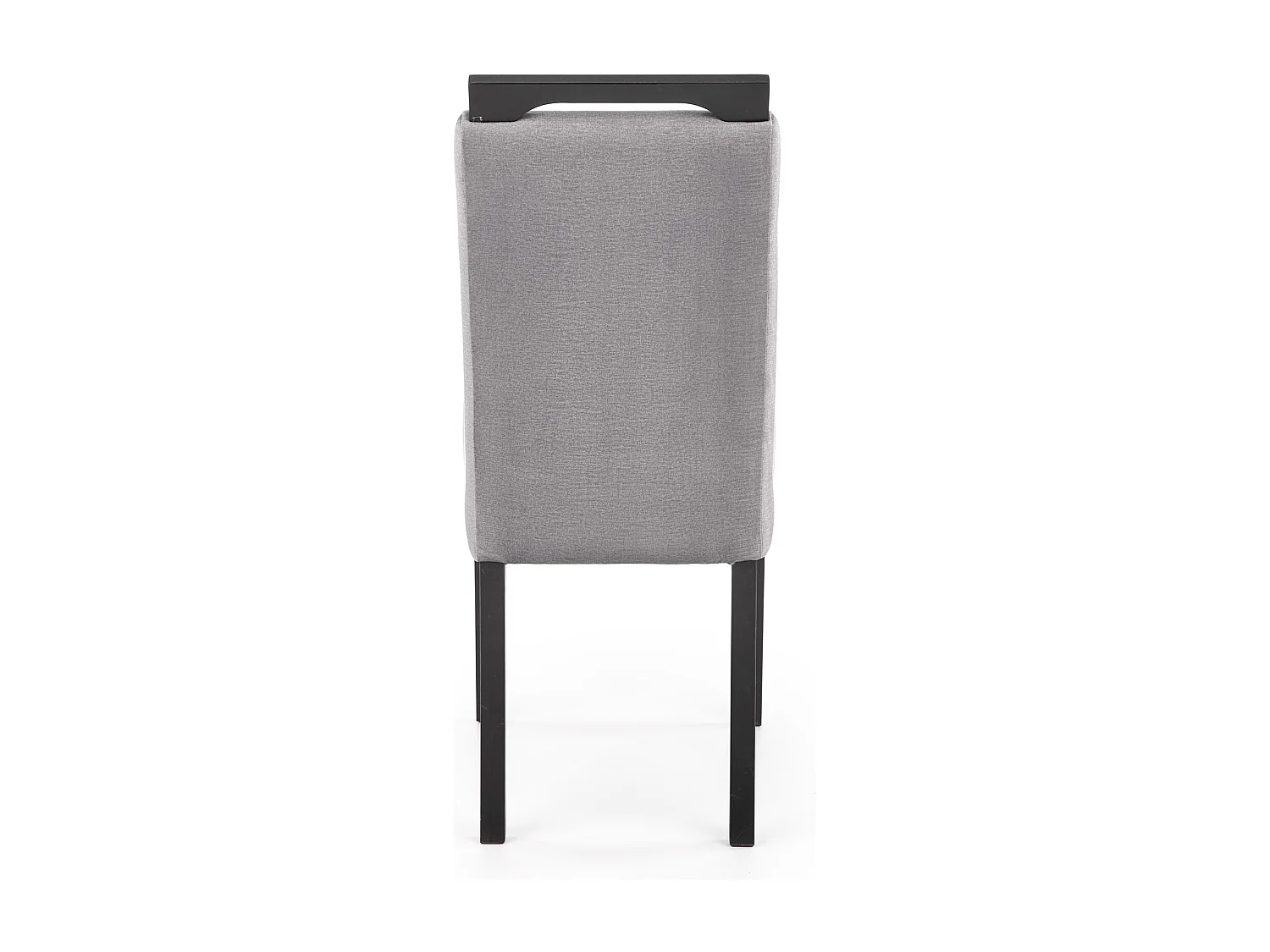 Silla de comedor de terciopelo gris con patas de madera maciza negra CANDY