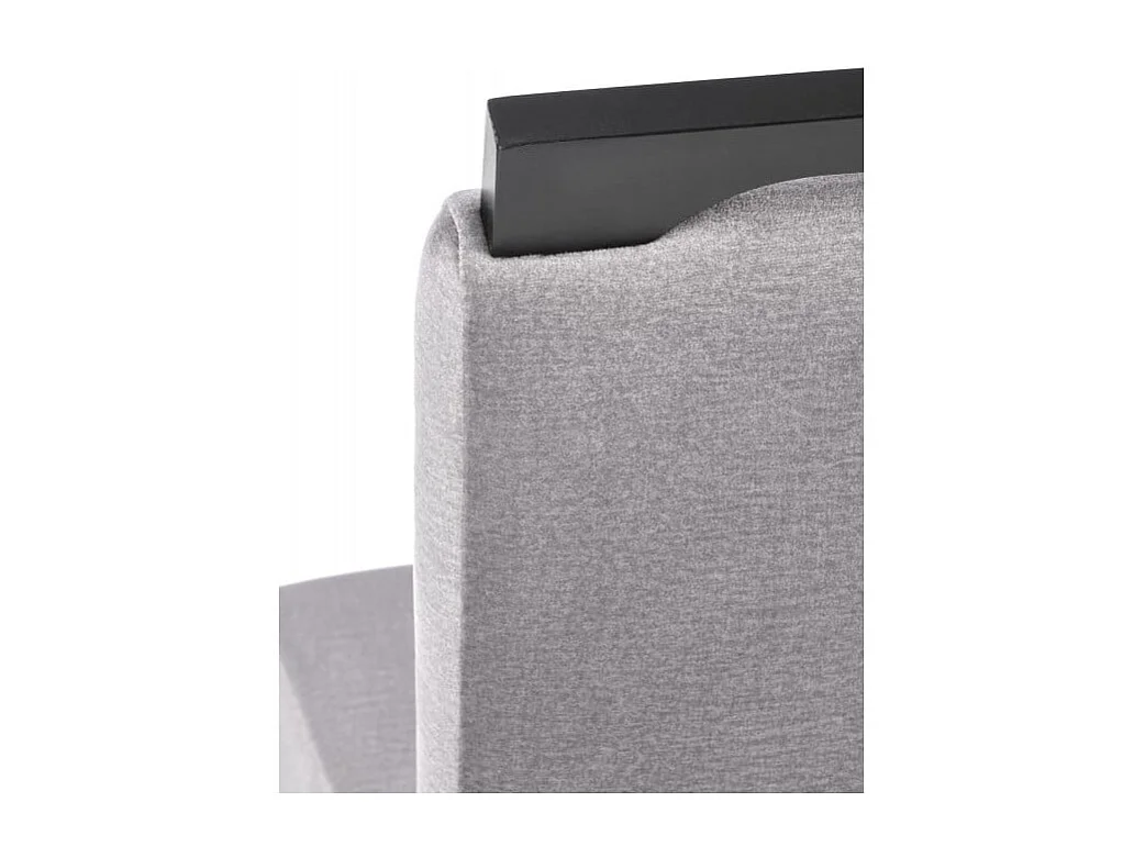 Chaise de salle à manger velours grise avec pieds noirs en bois massif CANDY