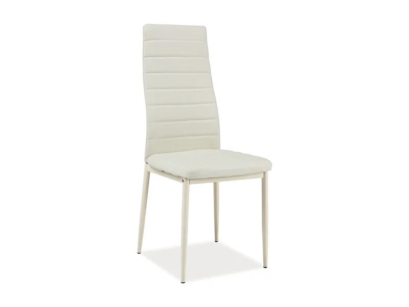 Chaise design pieds métal et écocuir crème Gwana