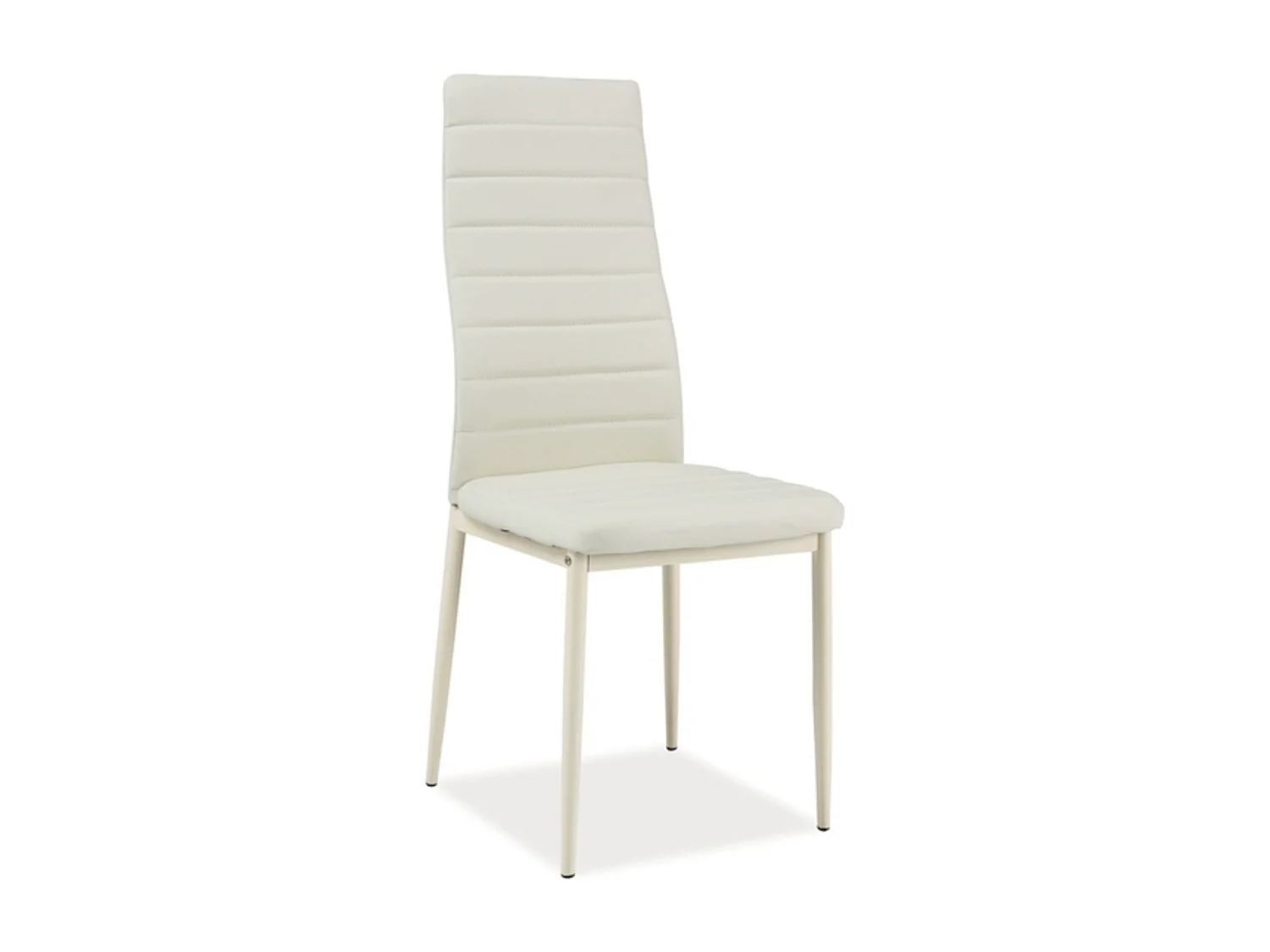Chaise design pieds métal et écocuir crème Gwana
