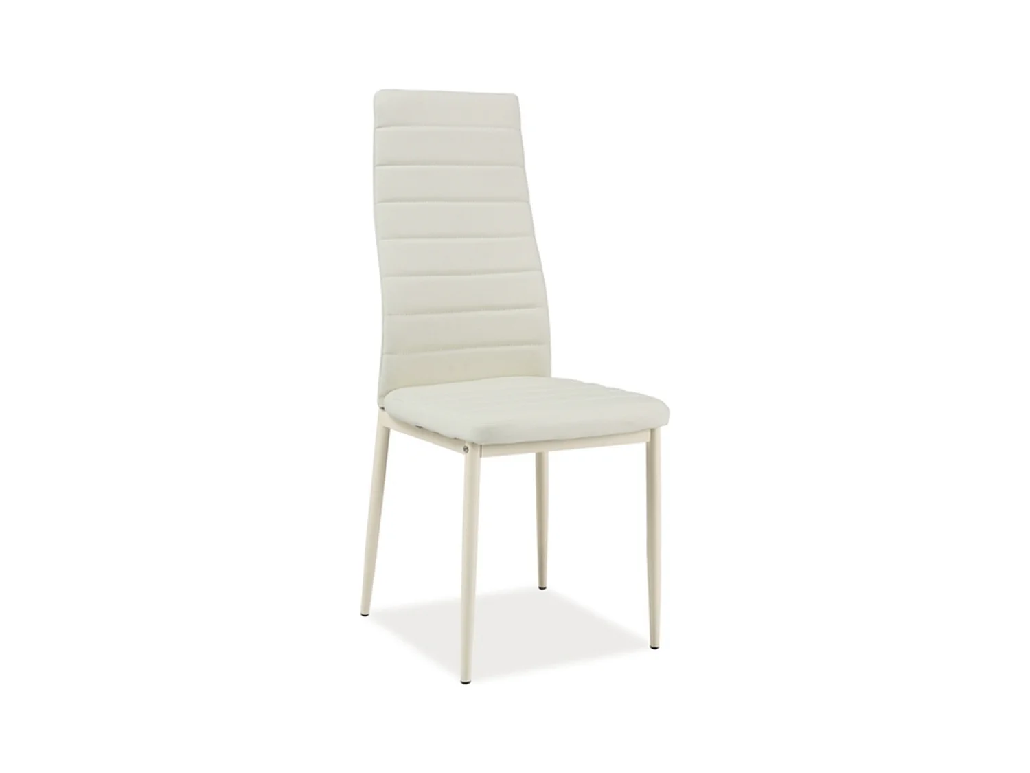 Chaise design pieds métal et écocuir crème Gwana