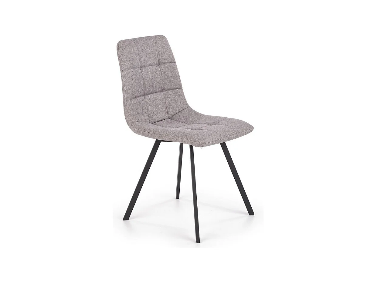 Chaise de salle à manger grise avec pieds en métal noir Ottawa