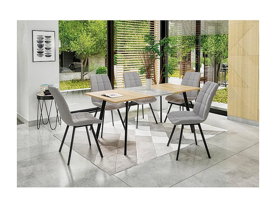 Silla de comedor gris con patas de metal negro Ottawa