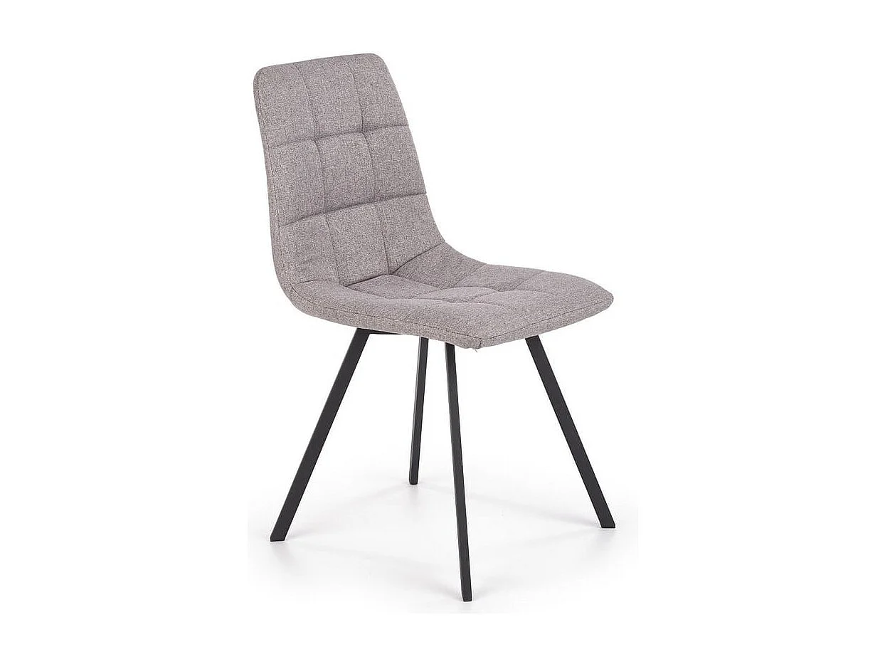 Chaise de salle à manger grise avec pieds en métal noir Ottawa