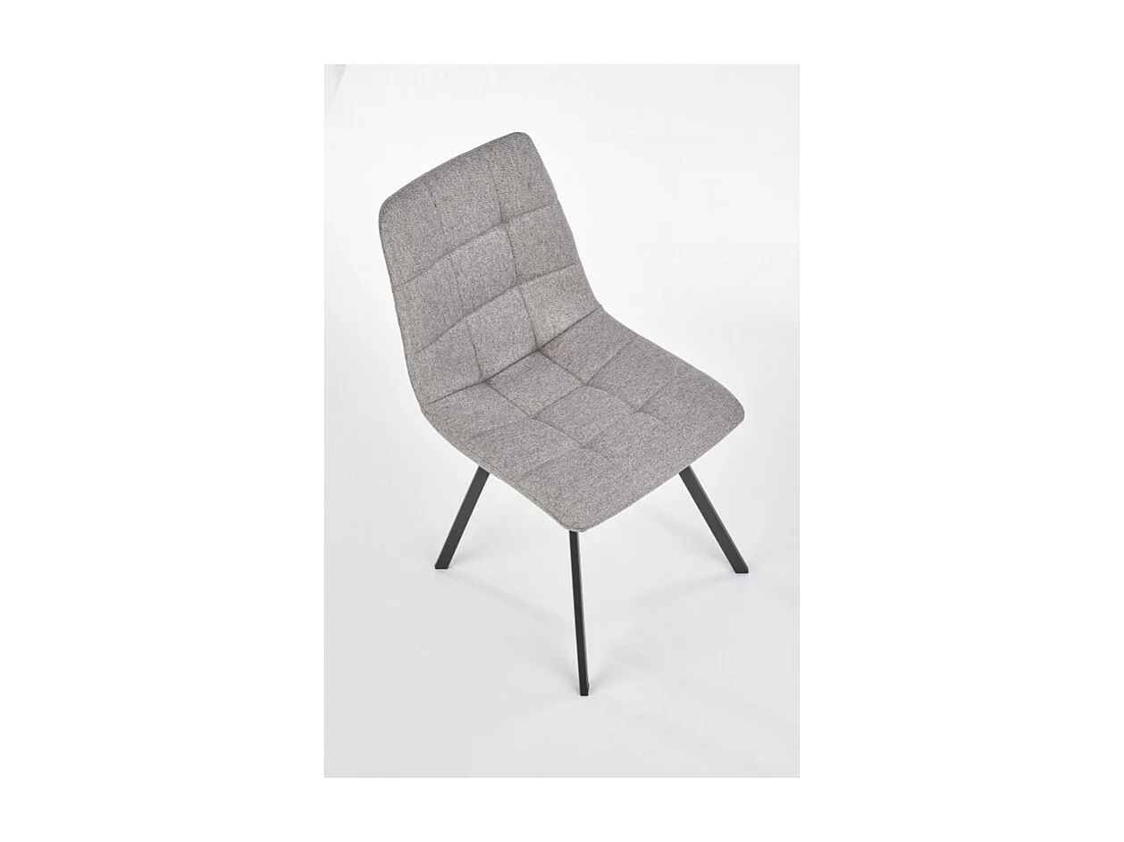 Chaise de salle à manger grise avec pieds en métal noir Ottawa