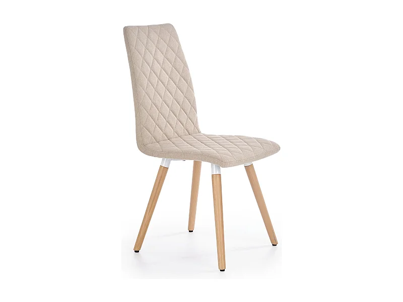 Silla tapizada Will beige y madera - Beige