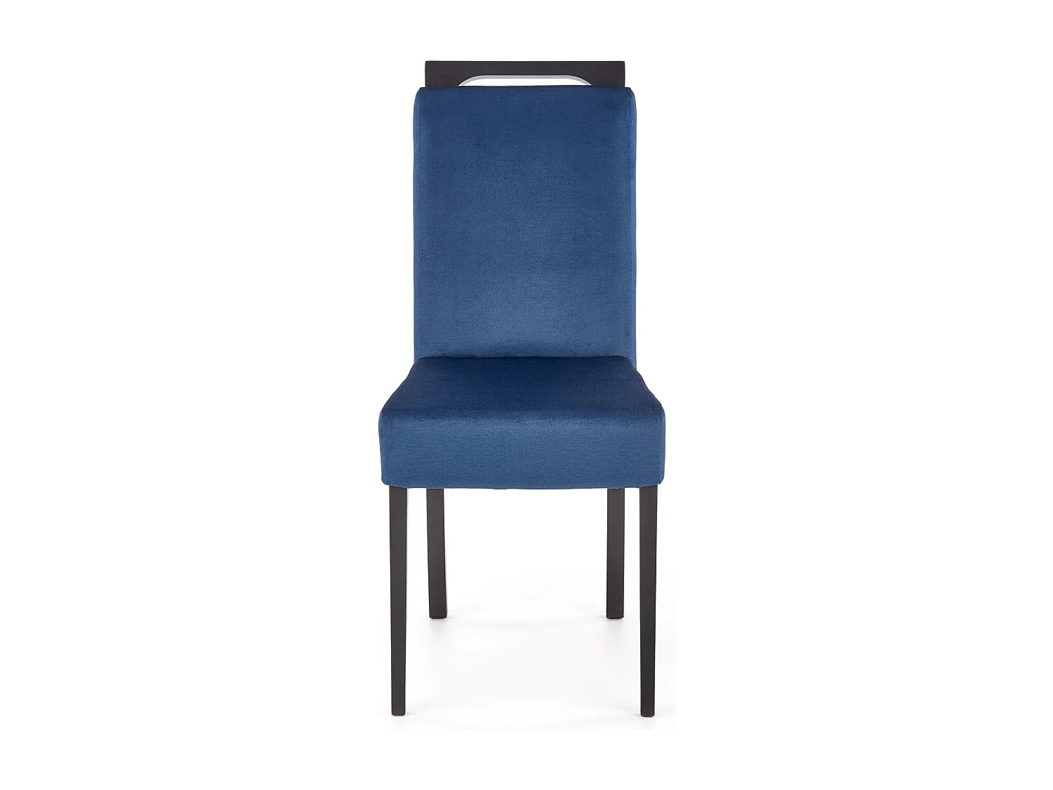 Chaise de salle à manger en velours bleue avec pieds noirs en bois massif CANDY