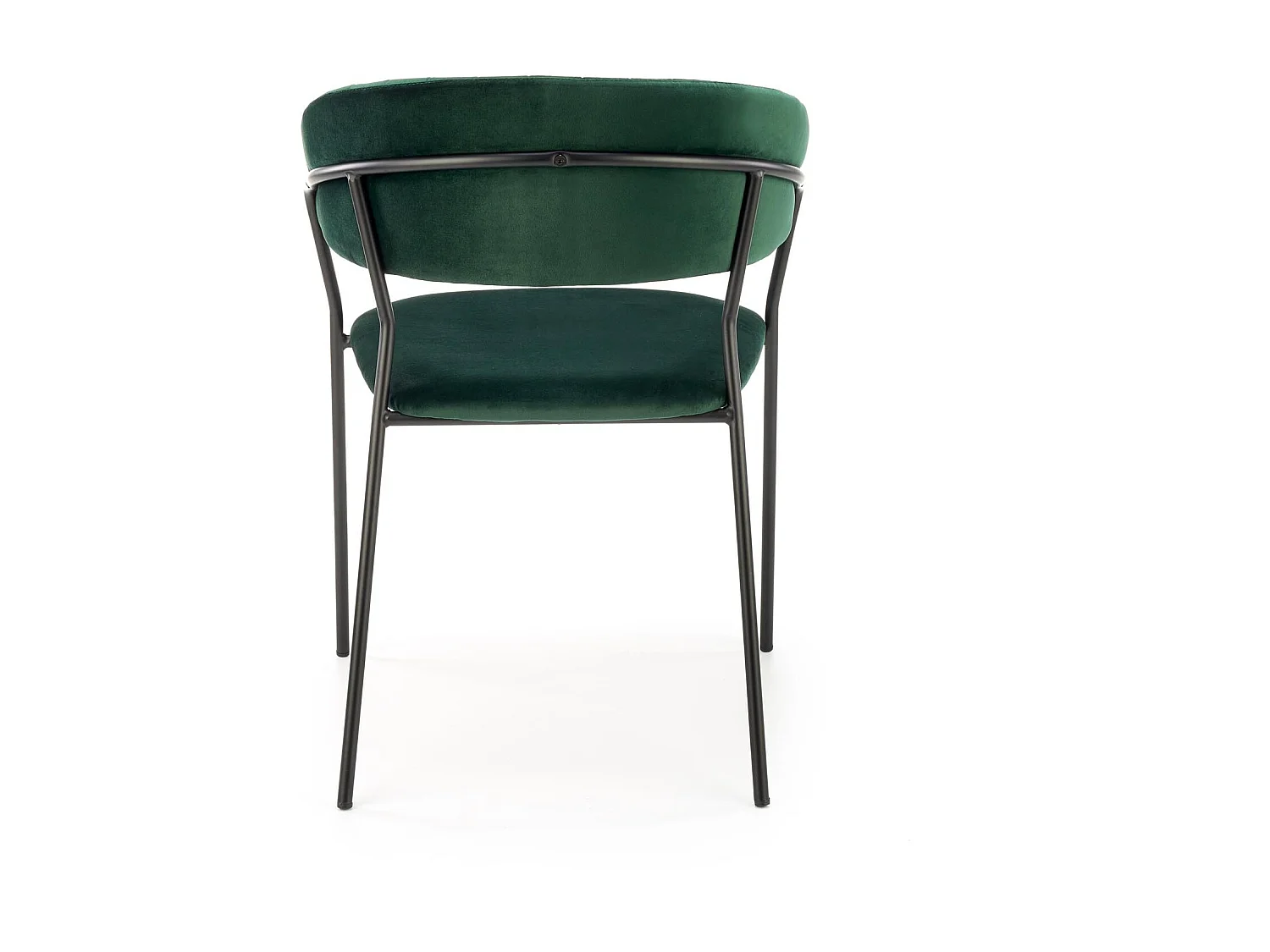 Chaise de salle à manger contemporaine en velours vert avec structure en métal noir DAGAN