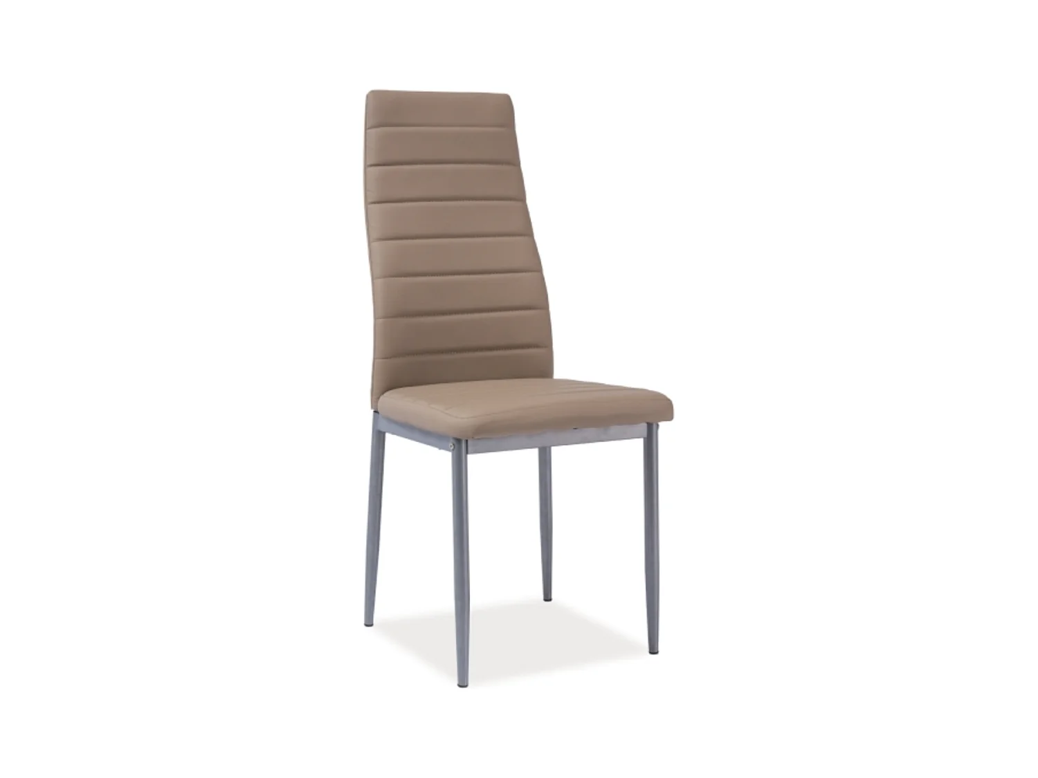 Chaise design pieds alu et écocuir beige Gwana