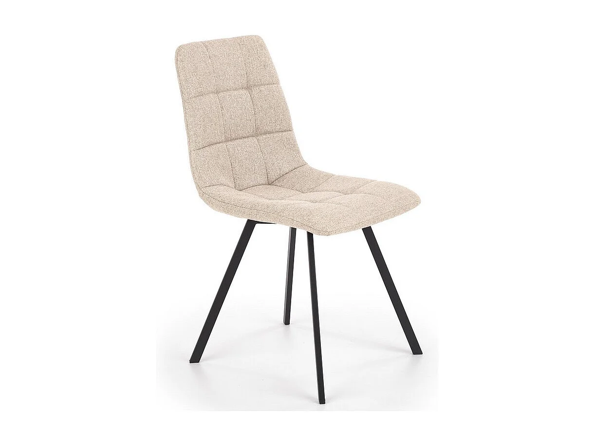 Silla de comedor beige con patas de acero negro Ottawa