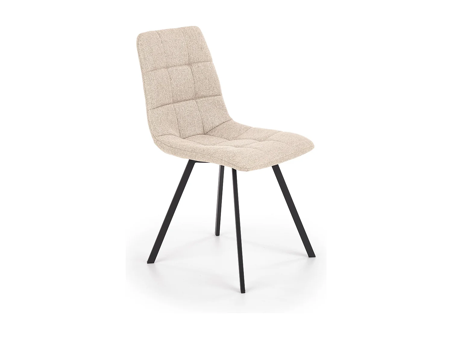 Silla de comedor beige con patas de acero negro Ottawa