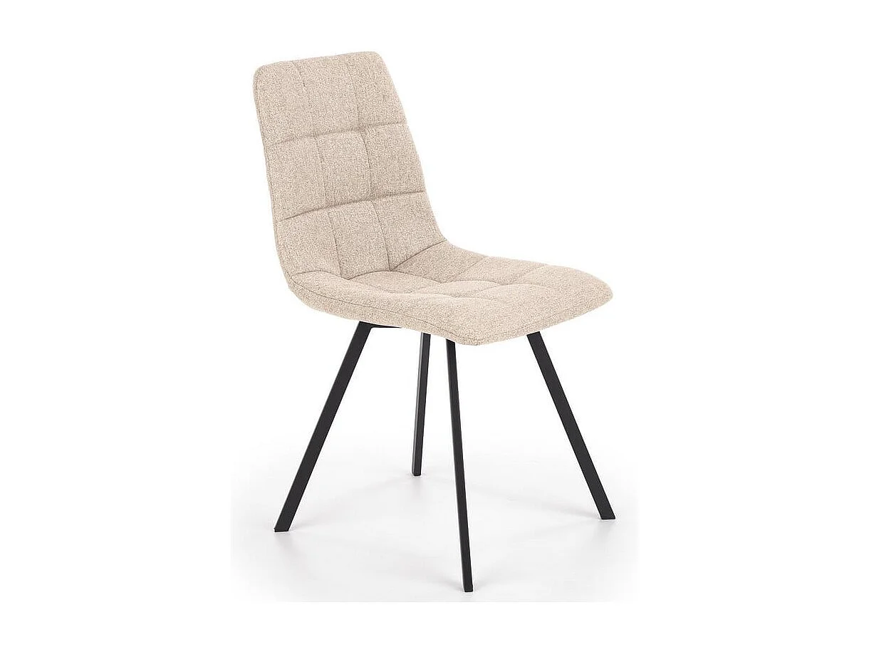 Silla de comedor beige con patas de acero negro Ottawa