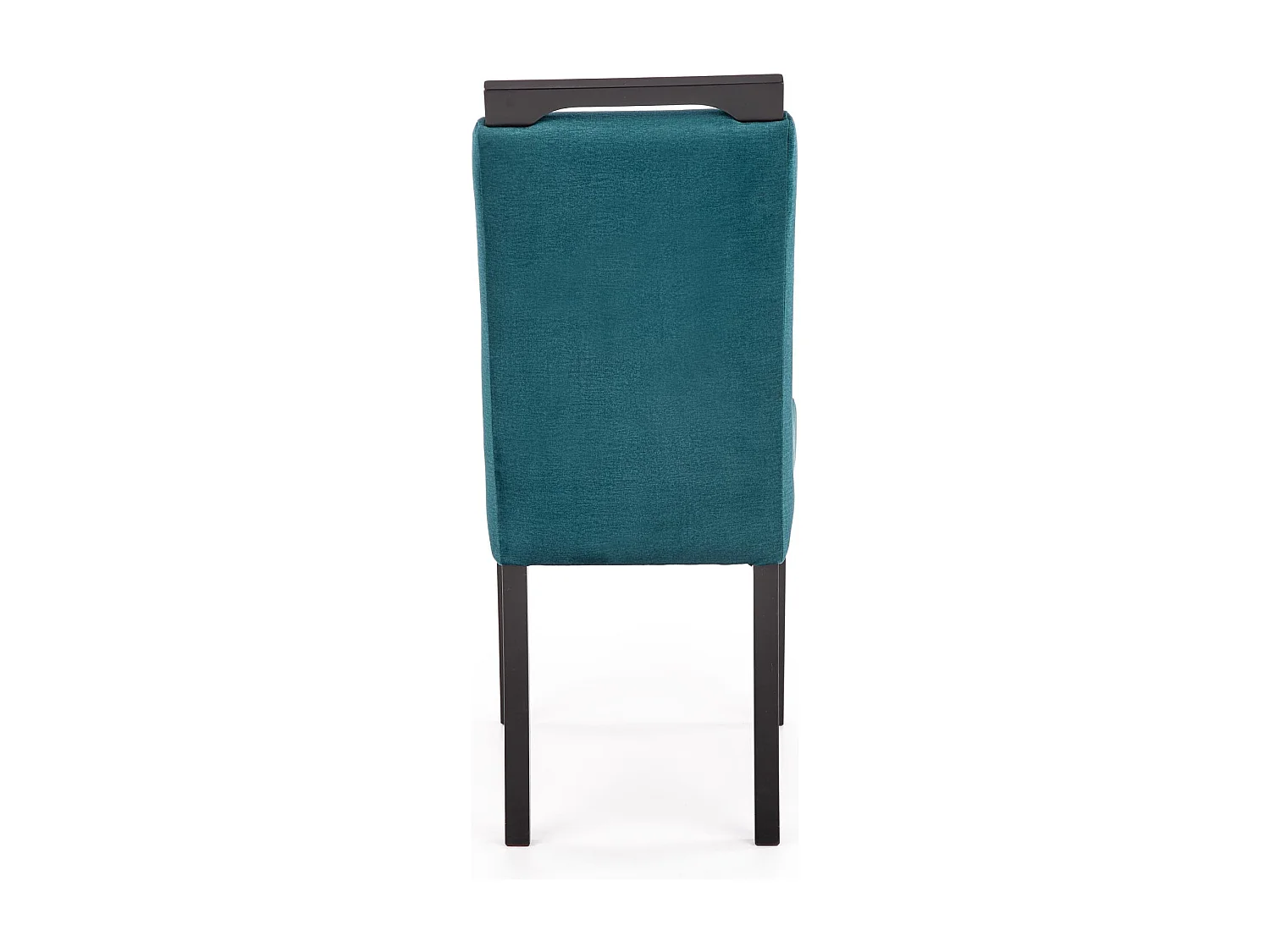 Silla de comedor de terciopelo verde con patas de madera maciza negra CANDY