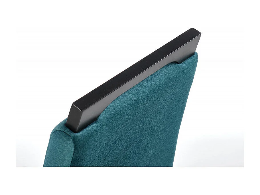 Silla de comedor de terciopelo verde con patas de madera maciza negra CANDY