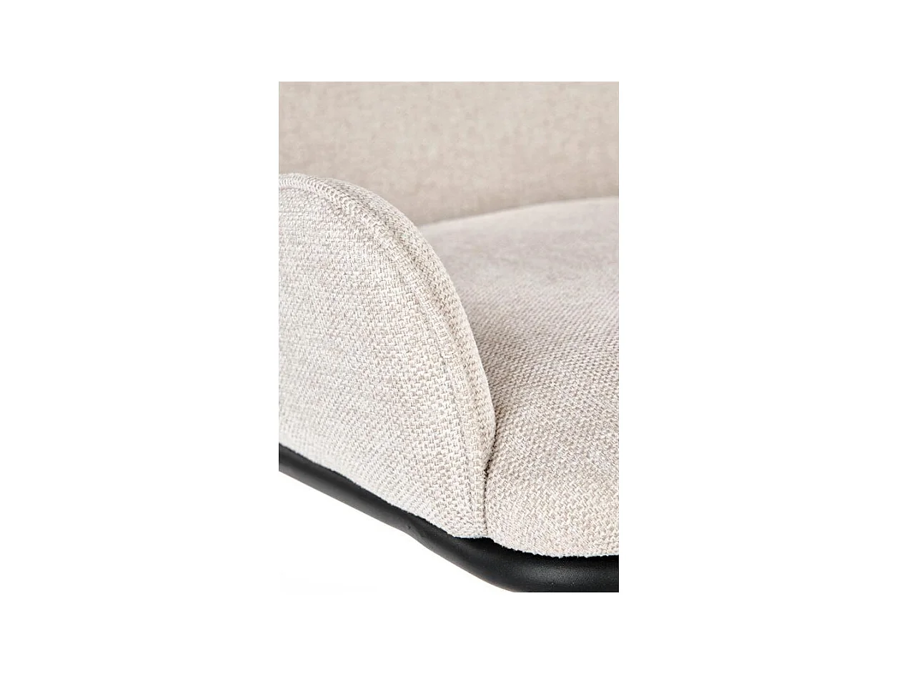 Silla de comedor de tela beige Steiner