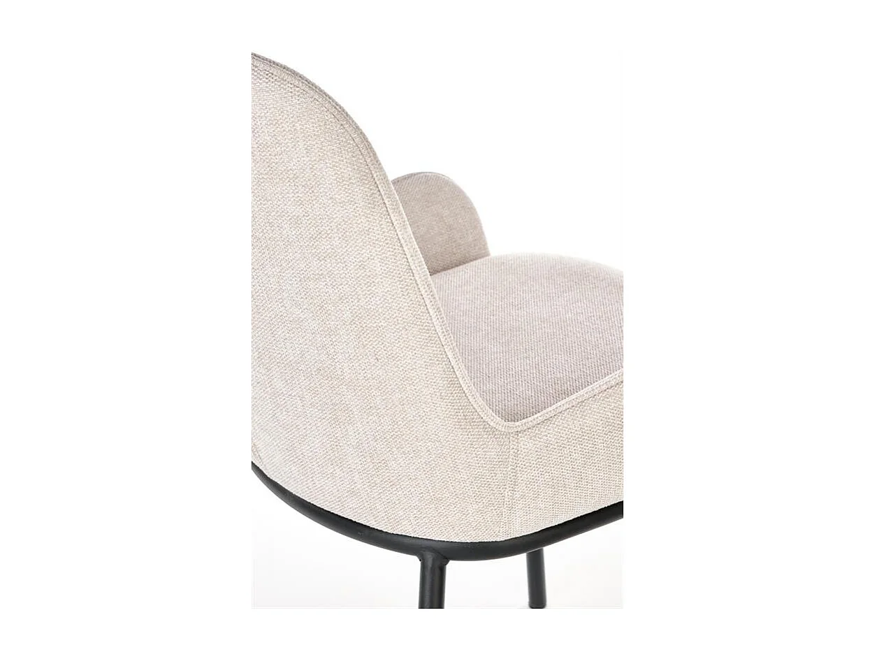 Silla de comedor de tela beige Steiner