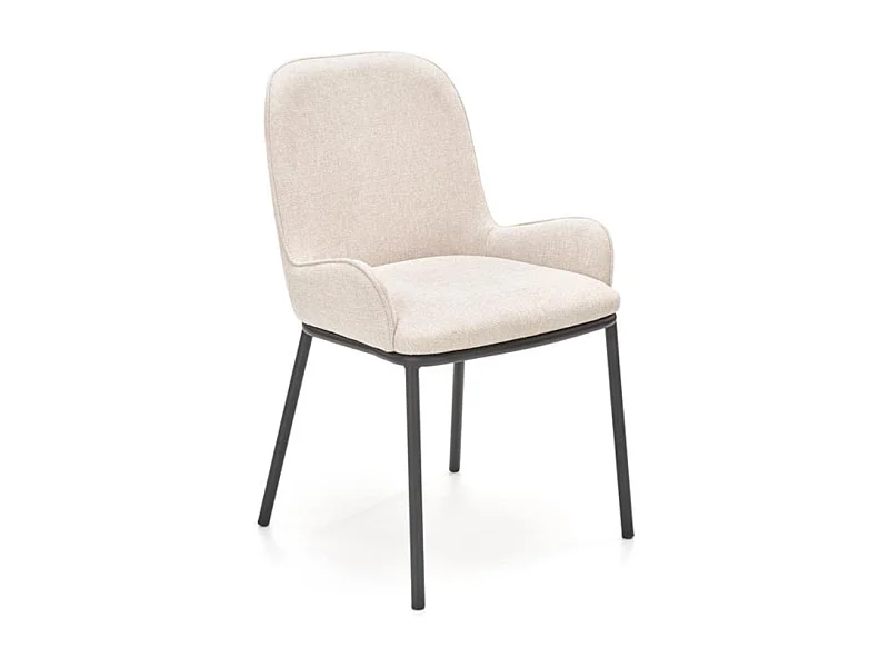 Silla de comedor de tela beige Steiner