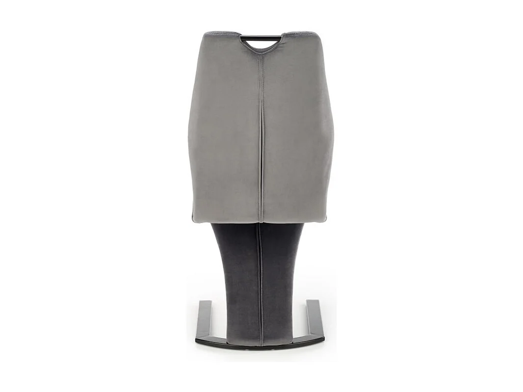 Sedia di design in velluto grigio con gamba a U in metallo nero VIDAR