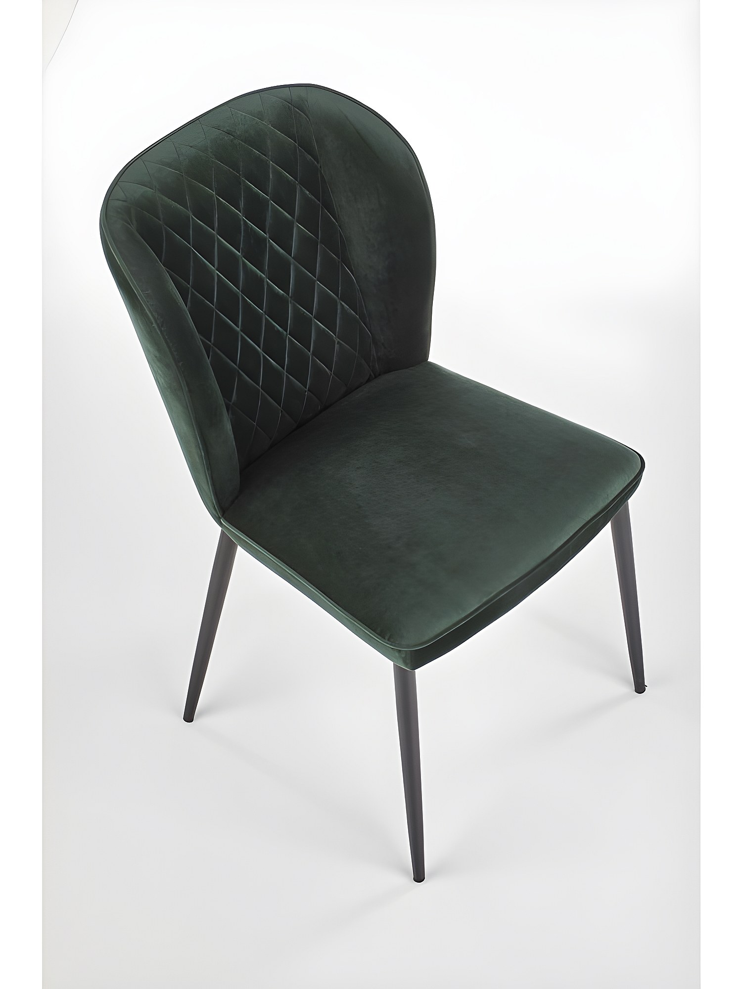 Lot de 2 Chaises en Velours Noir Pieds Métal Noir - OSCAR