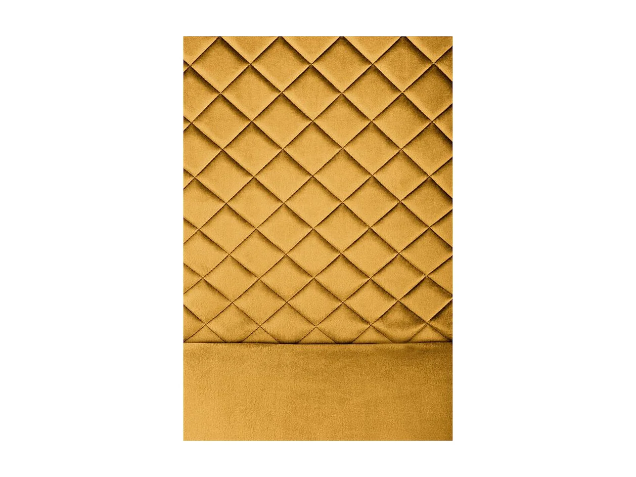 Chaise design en velours jaune avec pied U en métal noir VIDAR