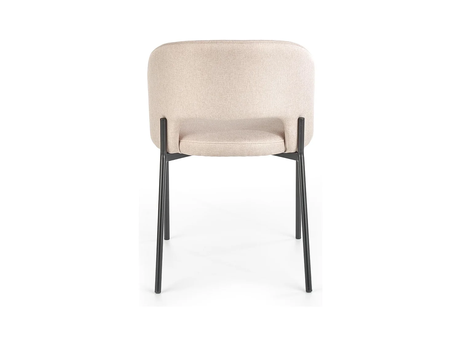 Silla de tela beige con patas de acero negro LAW