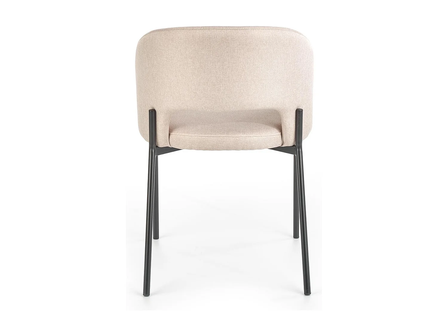 Silla de tela beige con patas de acero negro LAW
