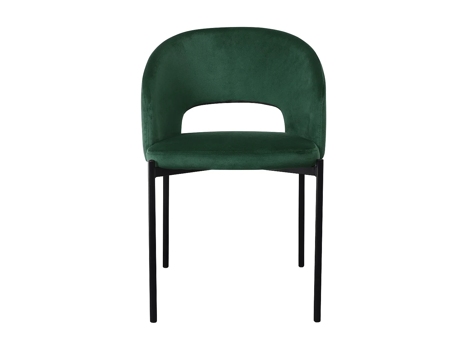 Sedia contemporanea in velluto verde con gambe in metallo nero FERGIE