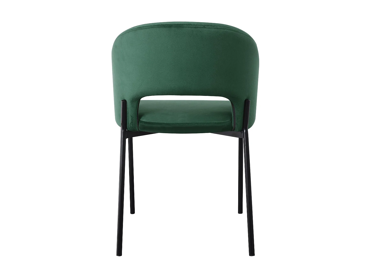 Chaise contemporaine en velours vert avec pieds en métal noir FERGIE