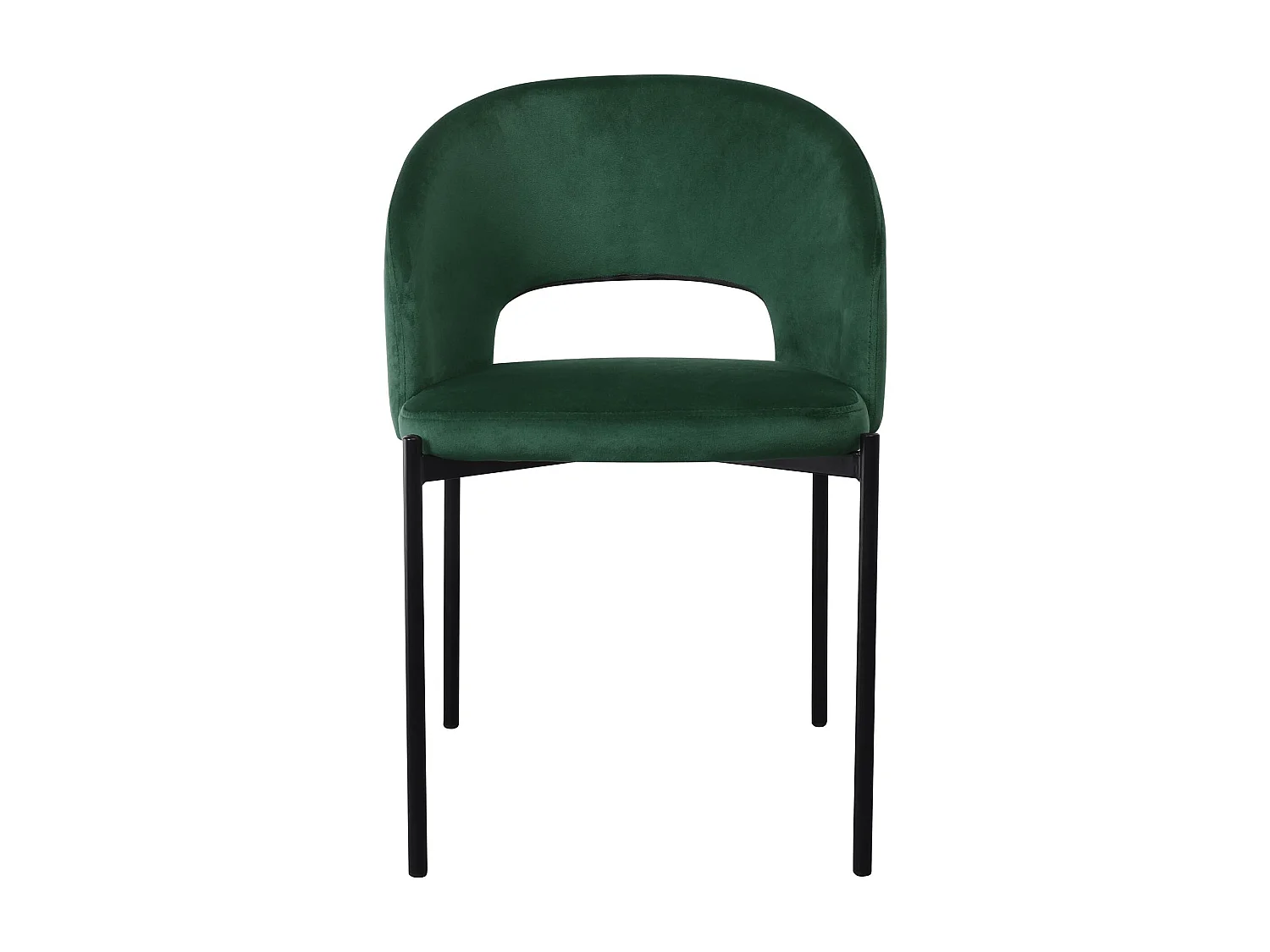Chaise contemporaine en velours vert avec pieds en métal noir FERGIE