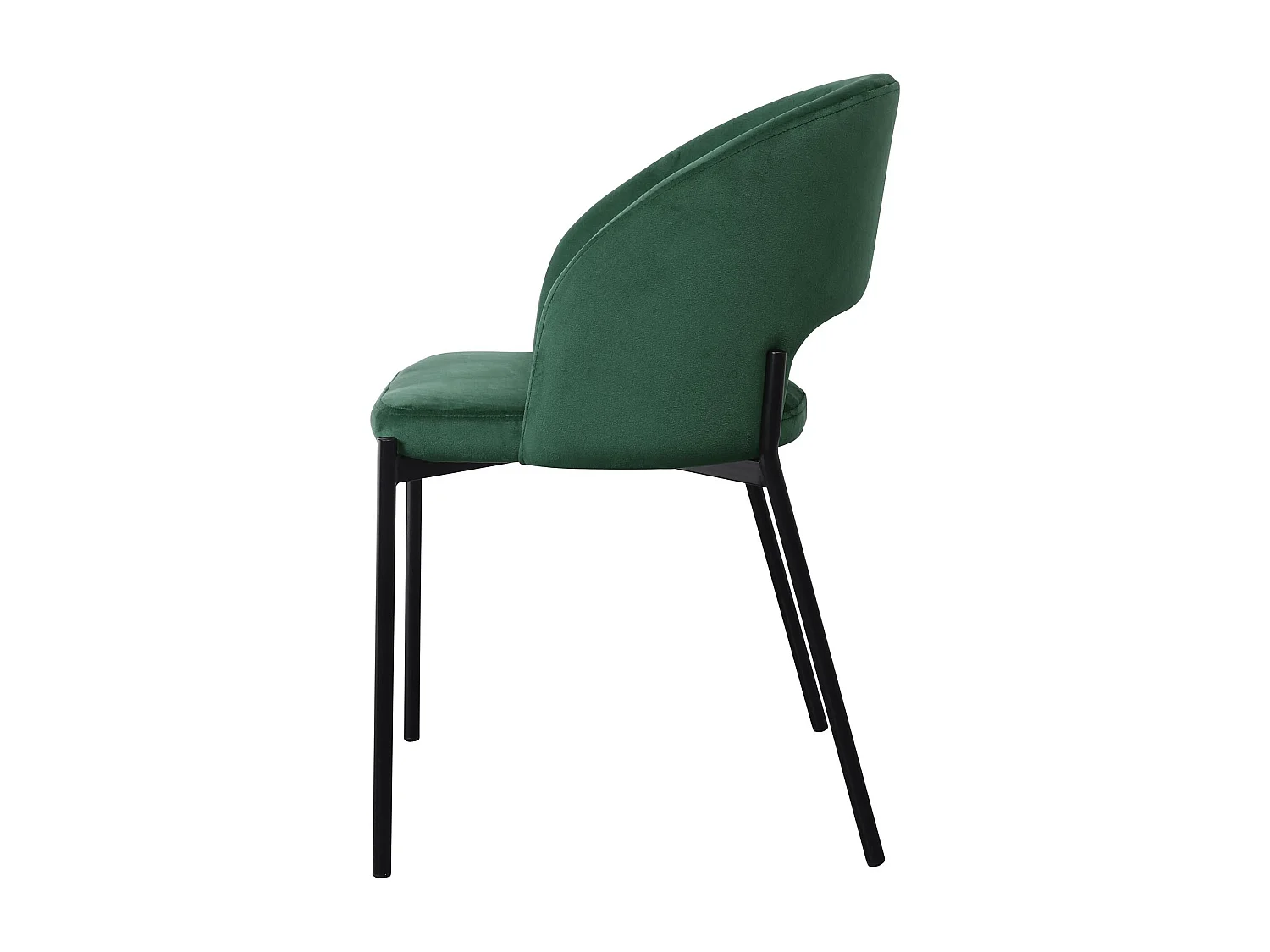 Chaise contemporaine en velours vert avec pieds en métal noir FERGIE