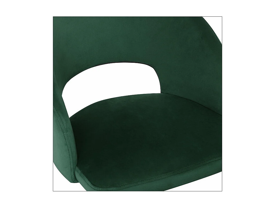 Chaise contemporaine en velours vert avec pieds en métal noir FERGIE
