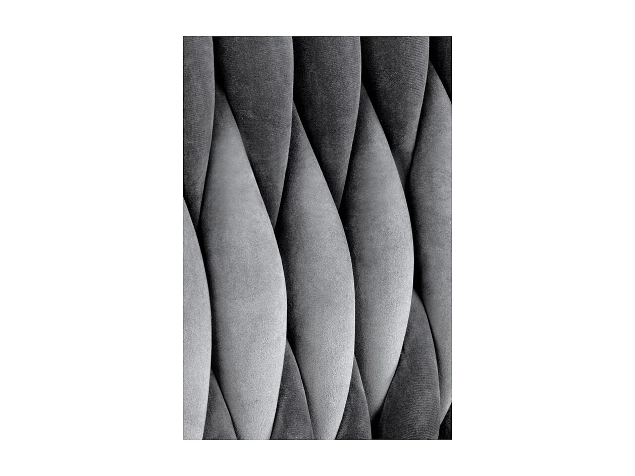 Chaise de salle à manger en velours gris avec dossier capitonné et pieds en métal doré CLYTIA