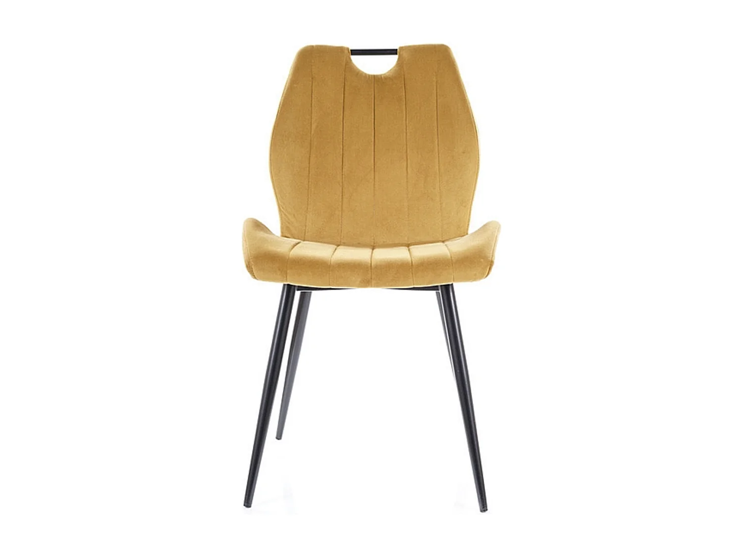 Chaise design métal noir et velours jaune Skal