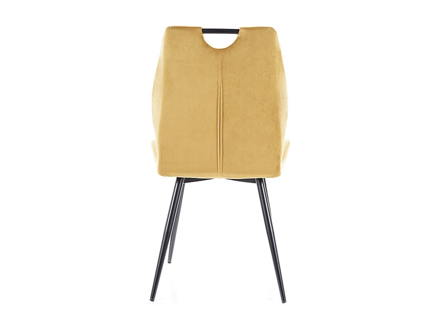 Chaise design métal noir et velours jaune Skal