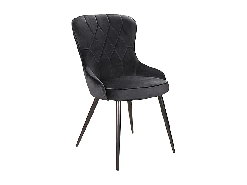 Sedia di design in metallo e velluto nero Tilop