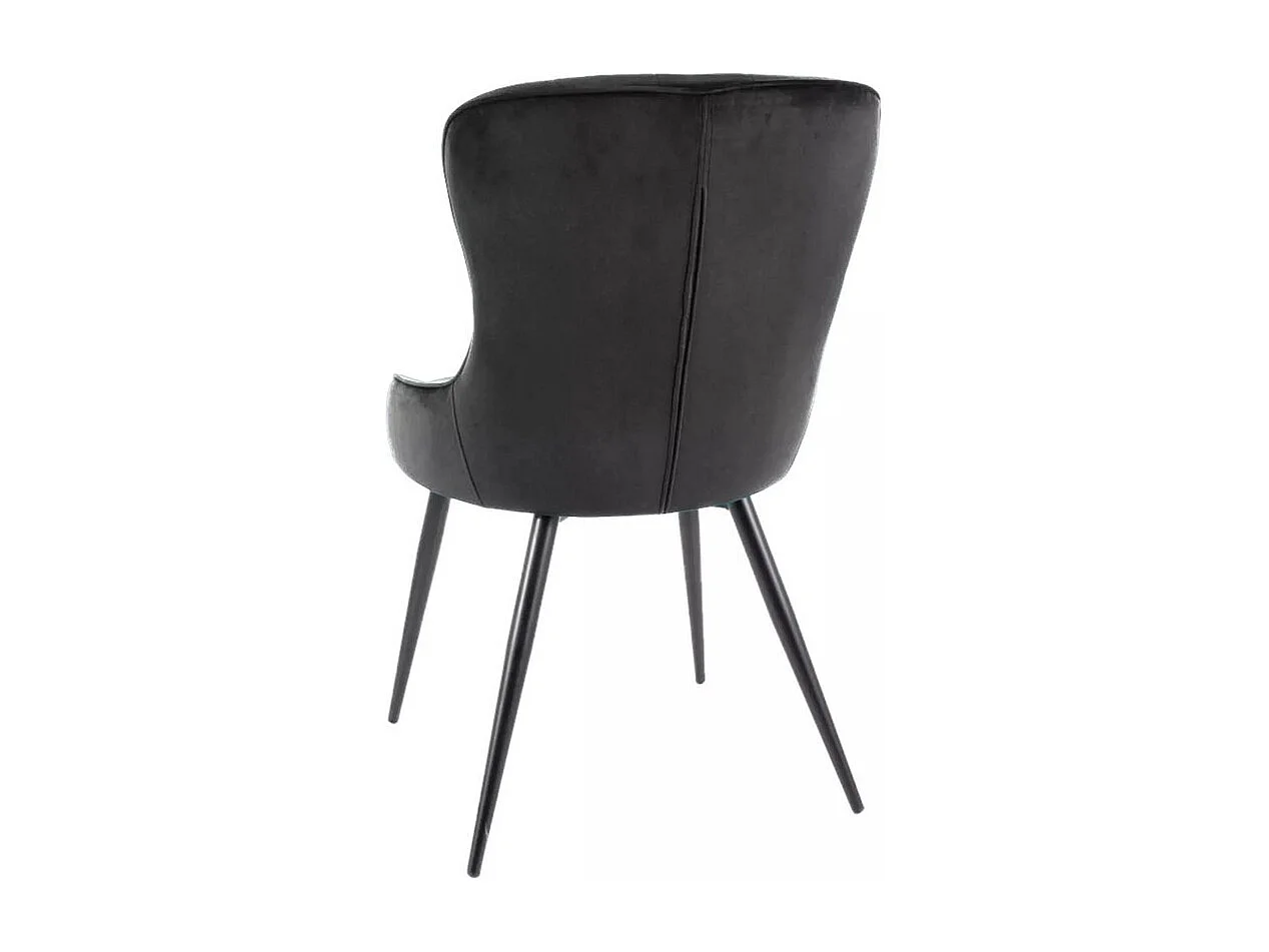 Sedia di design in metallo e velluto nero Tilop