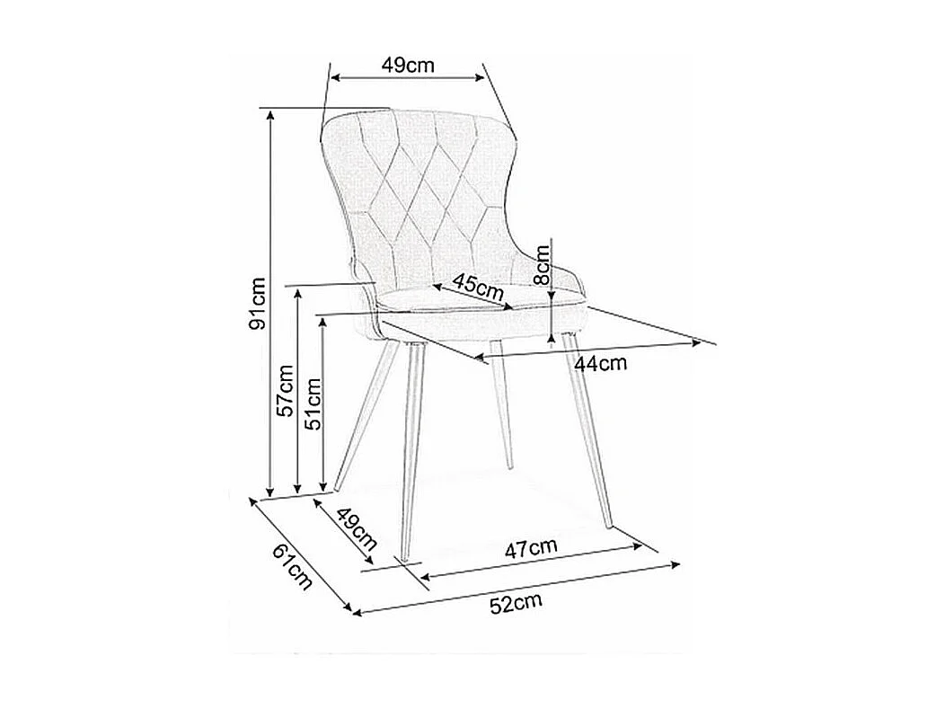 Sedia di design in metallo e velluto nero Tilop