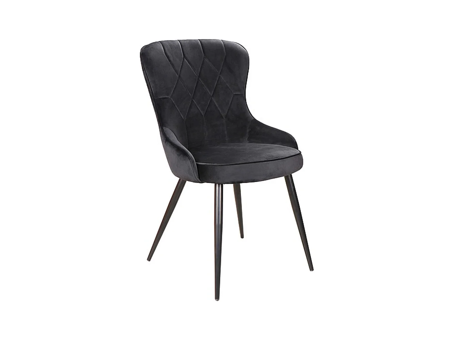Chaise design métal et velours noir Tilop