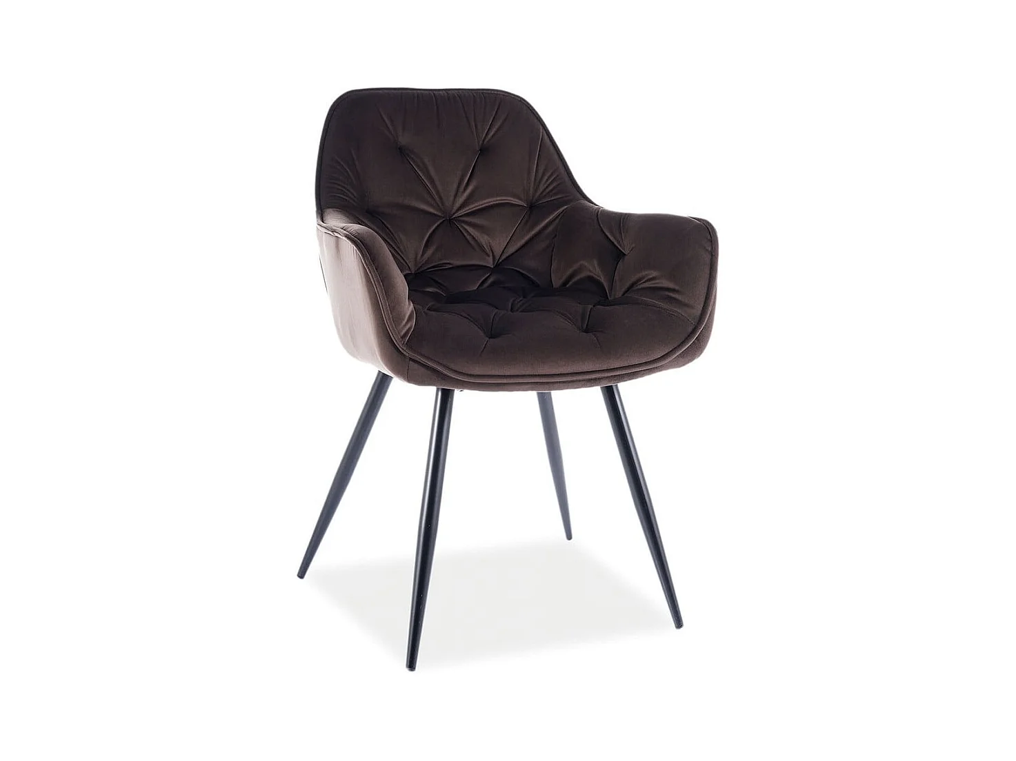 Chaise de table en velours Cherry Velvet marron