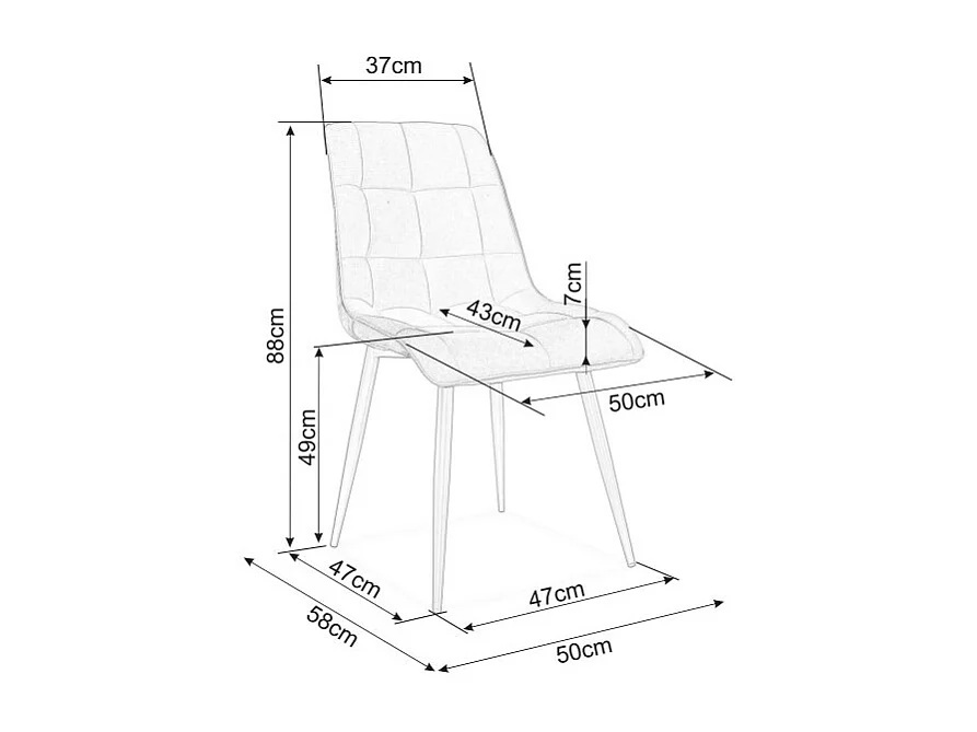 Silla Harriet de terciopelo verde con patas negras