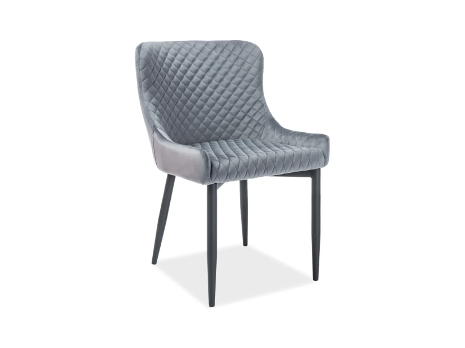 Chaise design velours capitonné gris Bastia