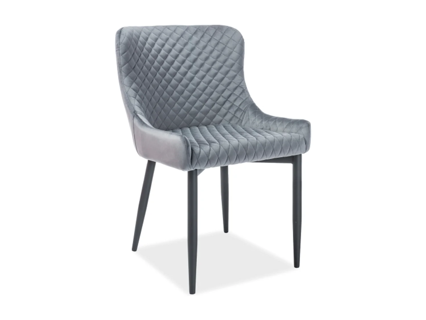 Chaise design velours capitonné gris Bastia