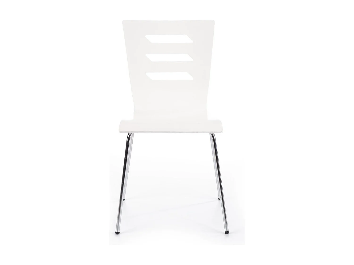 Chaise blanche avec pieds en métal chromé RIGEL