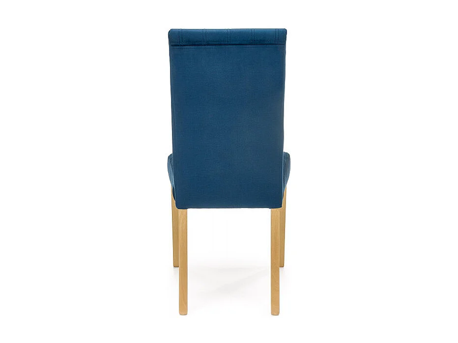 Silla acolchada de terciopelo azul con patas de madera maciza KINTARO
