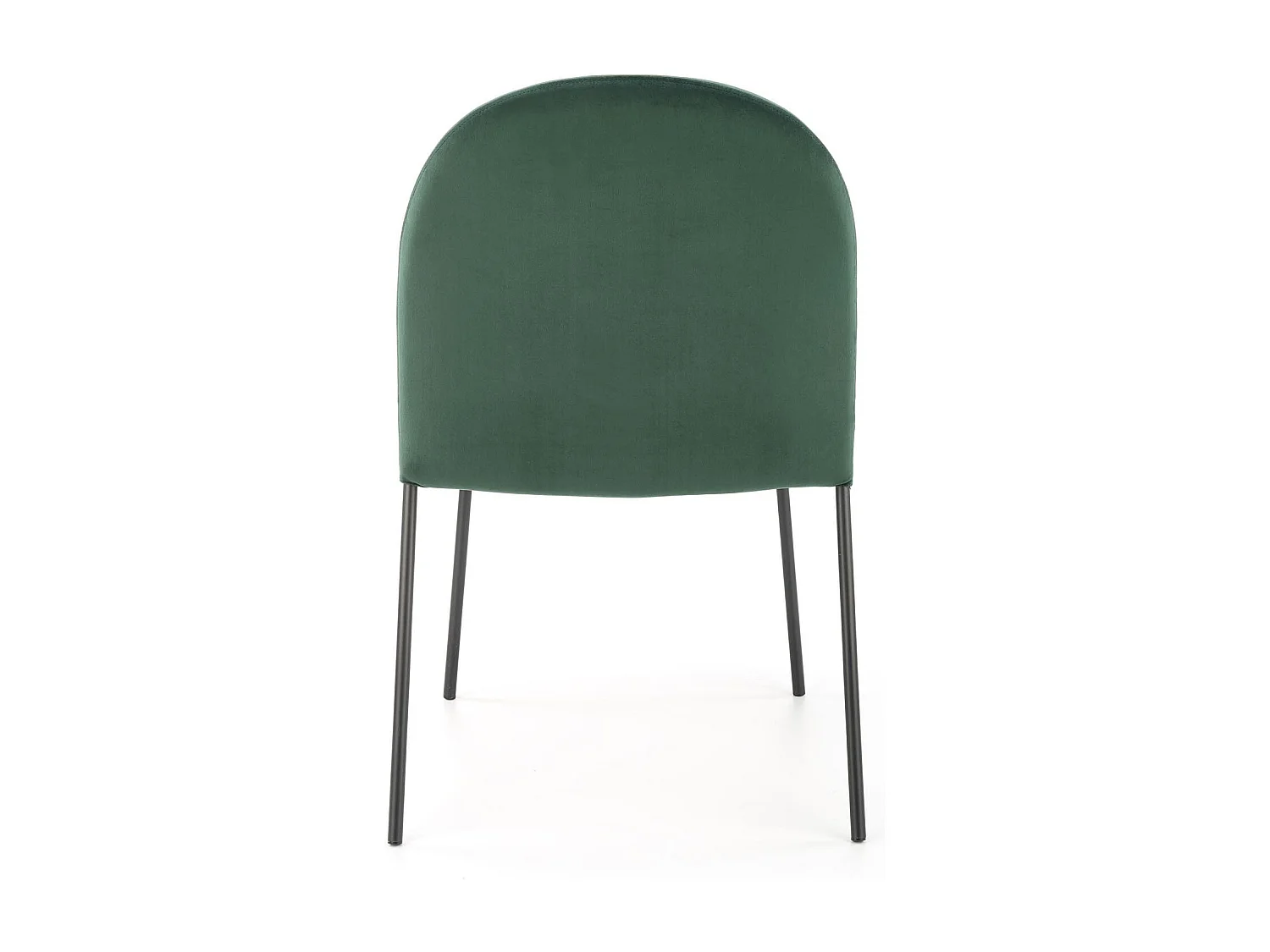 Sedia in velluto verde con gambe sottili in metallo nero MEET