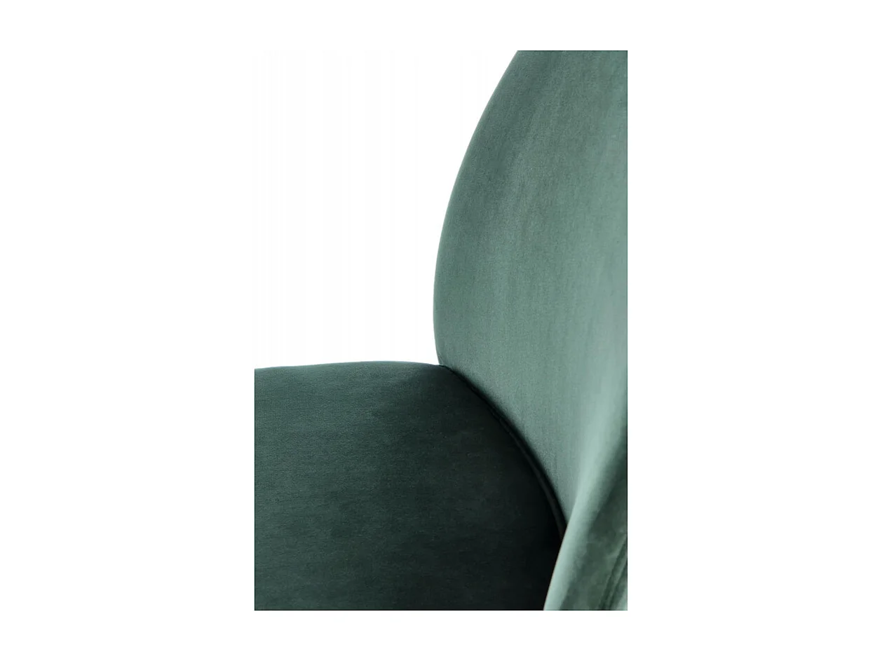 Sedia in velluto verde con gambe sottili in metallo nero MEET