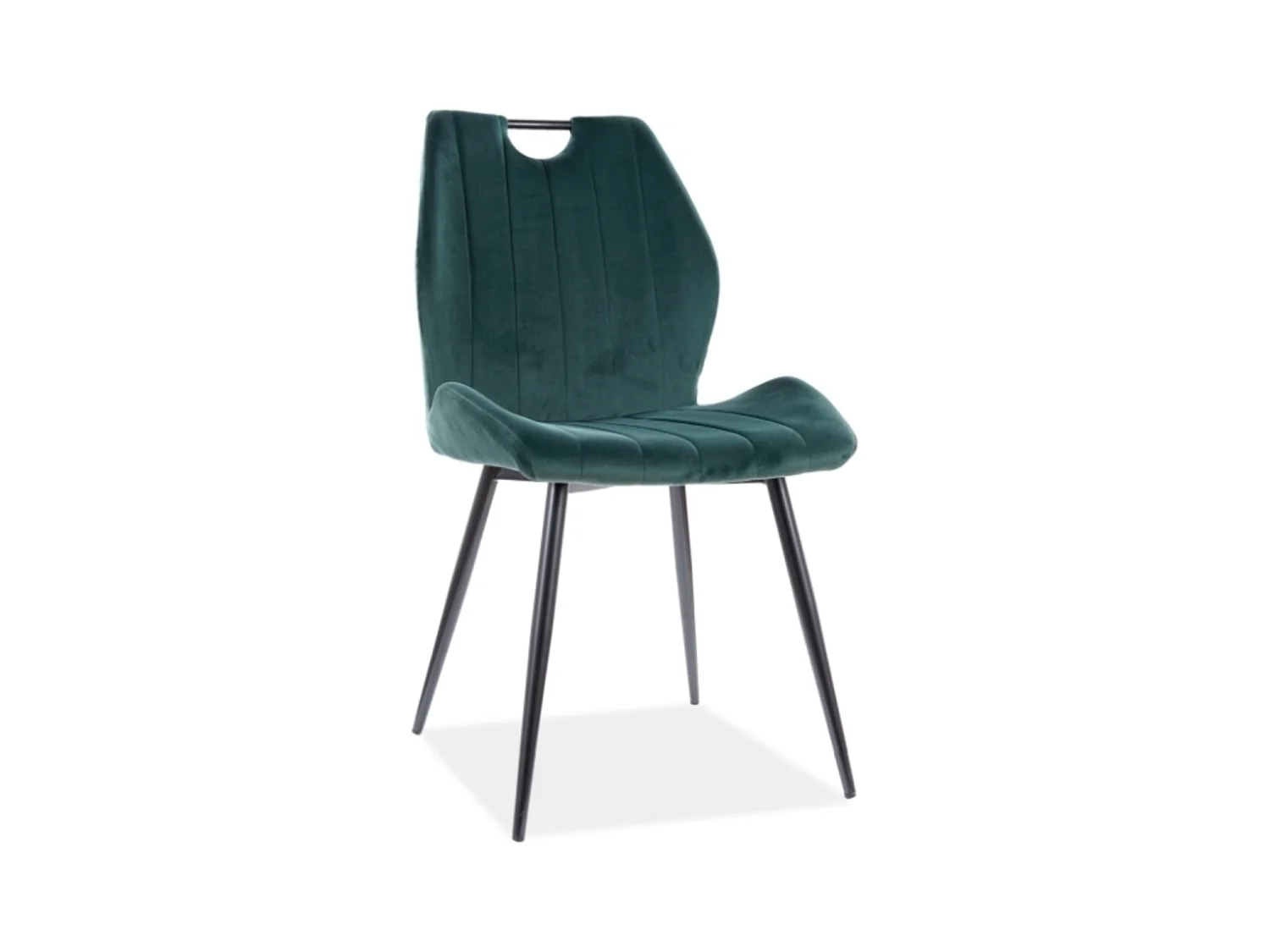 Chaise design métal noir et velours vert Skal