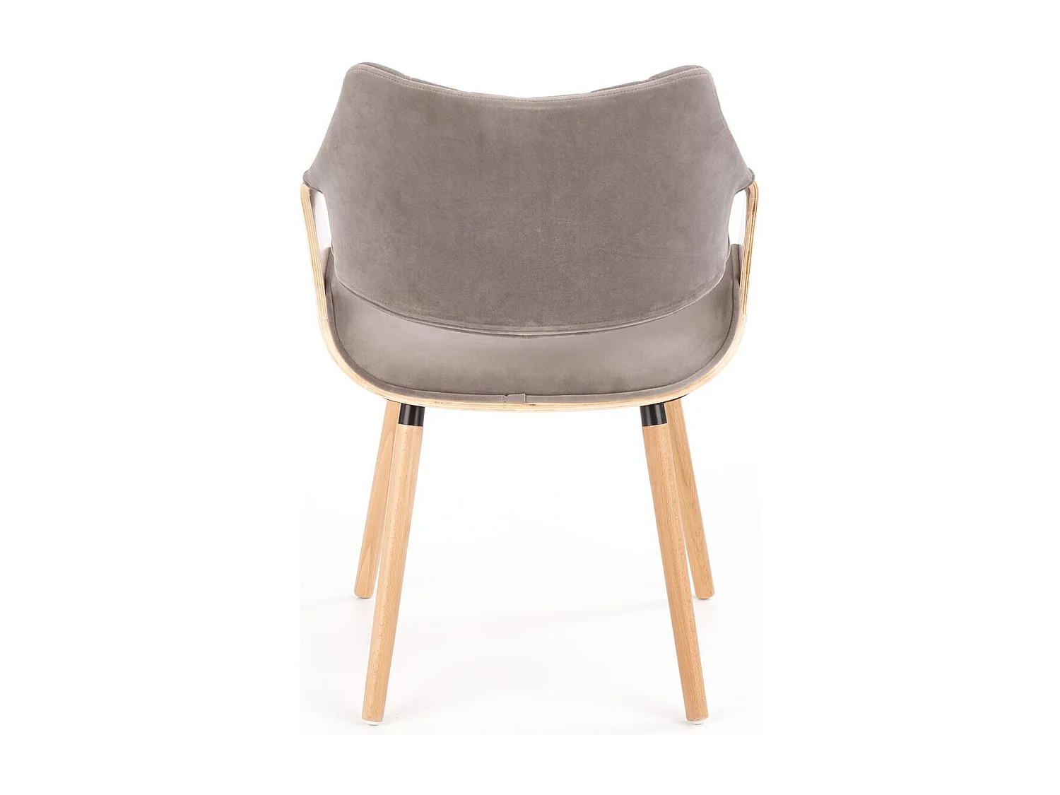 Chaise design rétro aspect chêne clair et grise MELO