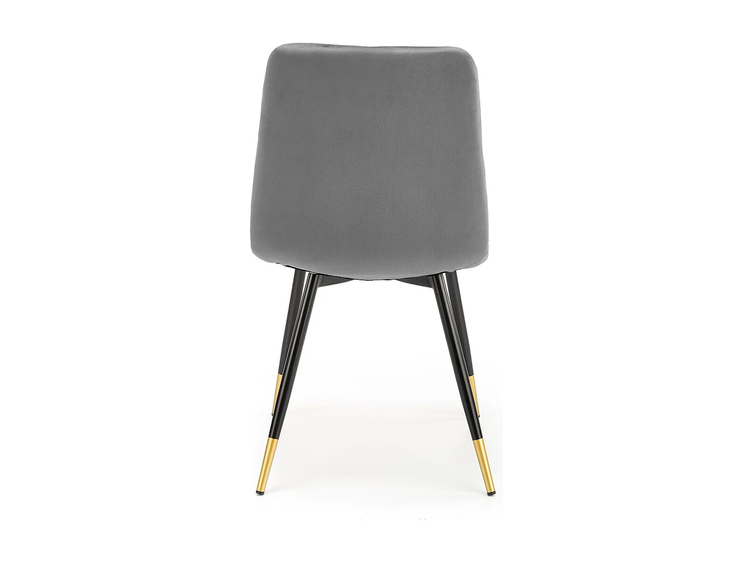 Chaise de salle à manger en velours gris avec pieds en métal noir et doré BOCHICA