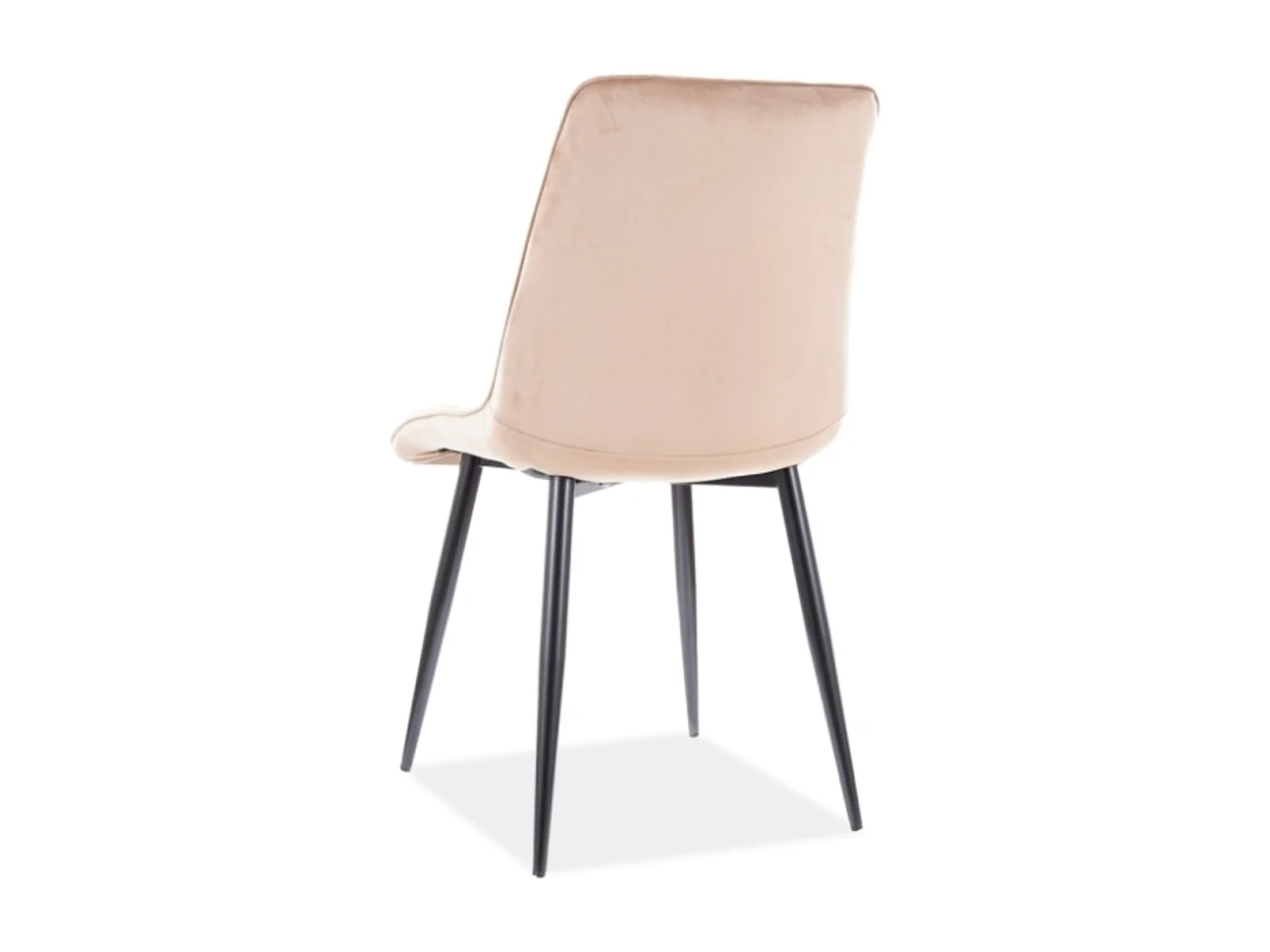 Chaise design velours beige pieds noirs Harriet